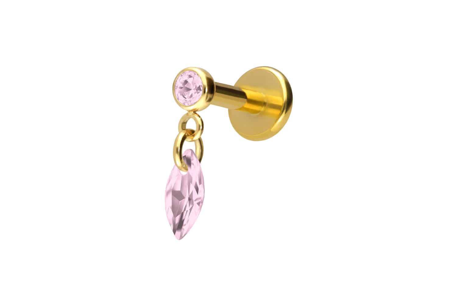 Titan Labret Piercing mit Innengewinde KRISTALLOVAL